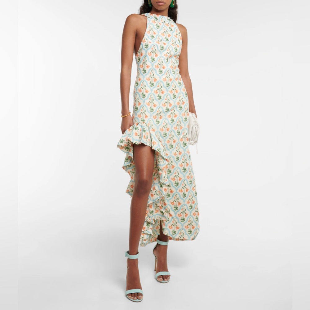 Agua by Aguabendita Gerbera printed linen maxi dress